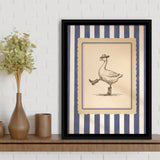 Silly Cowboy Goose Wall Art, Funny Western Dancing Duck, Rustic Vintage Cowboy Artwork, Framed Canvas Print, Floating Frame
