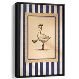 Silly Cowboy Goose Wall Art, Funny Western Dancing Duck, Rustic Vintage Cowboy Artwork, Framed Canvas Print, Floating Frame