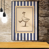 Silly Cowboy Goose Wall Art, Funny Western Dancing Duck, Rustic Vintage Cowboy Artwork, Canvas Print Wall Art, Wall Decor