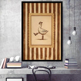 Silly Cowboy Goose Wall Art Print, Western Dancing Duck, Rustic Vintage Cowboy, Framed Art Print, Fine Art Wall Decor