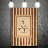 Silly Cowboy Goose Wall Art Print, Western Dancing Duck, Rustic Vintage Cowboy, Canvas Print Wall Art, Wall Decor
