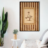 Silly Cowboy Goose Wall Art Print, Western Dancing Duck, Rustic Vintage Cowboy, Framed Canvas Print, Floating Frame