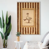 Silly Cowboy Goose Wall Art Print, Western Dancing Duck, Rustic Vintage Cowboy, Framed Canvas Print, Floating Frame