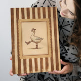 Silly Cowboy Goose Wall Art Print, Western Dancing Duck, Rustic Vintage Cowboy, Canvas Print Wall Art, Wall Decor