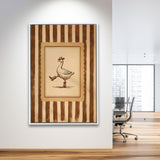 Silly Cowboy Goose Wall Art Print, Western Dancing Duck, Rustic Vintage Cowboy, Framed Canvas Print, Floating Frame