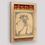Skeleton Golfer Matchbook, Vintage Western Golf Wall Art, Retro Cowboy Print, Cool Golf Gift, Canvas Print Wall Art, Wall Decor