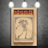 Skeleton Golfer Matchbook, Vintage Western Golf Wall Art, Retro Cowboy Print, Cool Golf Gift, Canvas Print Wall Art, Wall Decor