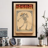 Skeleton Golfer Matchbook, Vintage Western Golf Wall Art, Retro Cowboy, Cool Golf Gift, Framed Art Print, Fine Art Wall Decor