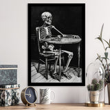 Skeleton Relax Black and White Art, Framed Art Prints Wall Decor, Picture Framed Painting
