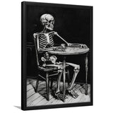 Skeleton Relax Black and White Art, Framed Art Prints Wall Decor, Picture Framed Painting
