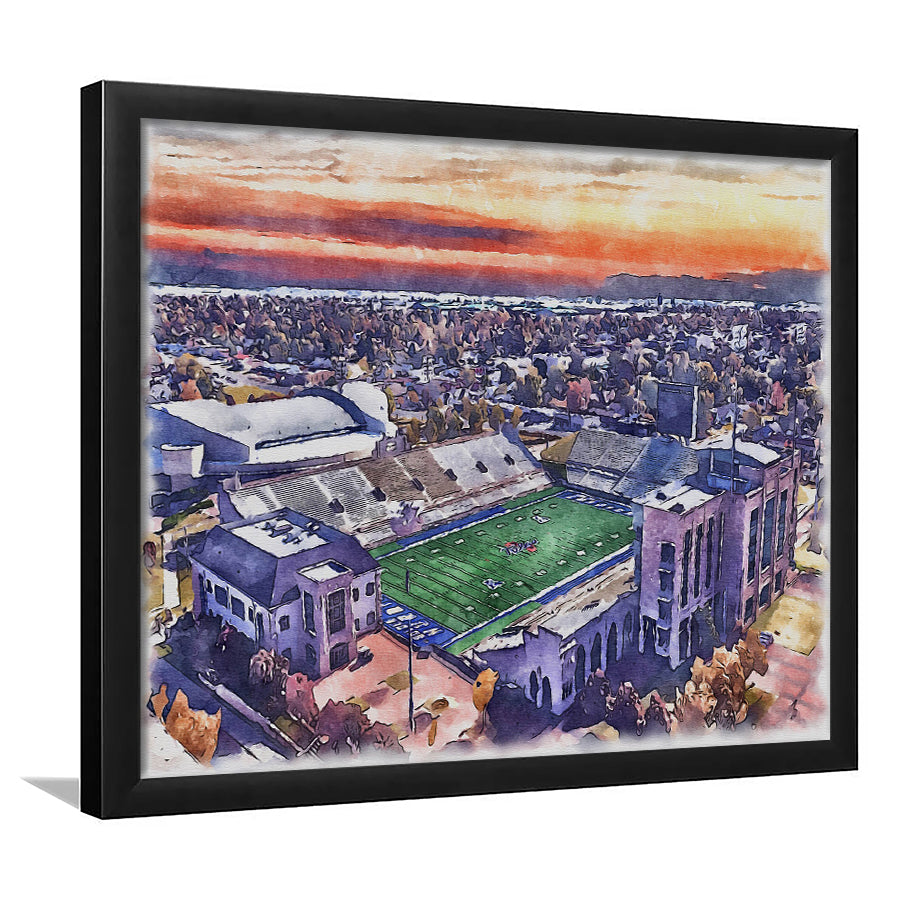 Skelly Field, H. A. Chapman Stadium WaterColor Framed Art Prints, Tulsa Oklahoma Watercolor, Stadium Art Gifts