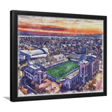 Skelly Field, H. A. Chapman Stadium WaterColor Framed Art Prints, Tulsa Oklahoma Watercolor, Stadium Art Gifts