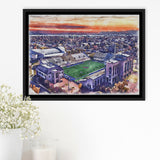 Skelly Field, H. A. Chapman Stadium WaterColor Framed Canvas Prints, Stadium Art Gifts, Floating Frame