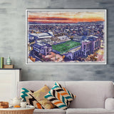 Skelly Field, H. A. Chapman Stadium WaterColor Framed Canvas Prints, Stadium Art Gifts, Floating Frame