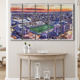 Skelly Field, H. A. Chapman Stadium WaterColor 5 Panels B Mixed Canvas Prints, Extra Large, Tulsa Oklahoma Watercolor