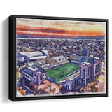 Skelly Field, H. A. Chapman Stadium WaterColor Framed Canvas Prints, Stadium Art Gifts, Floating Frame