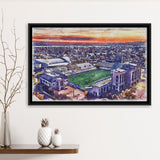 Skelly Field, H. A. Chapman Stadium WaterColor Framed Canvas Prints, Stadium Art Gifts, Floating Frame
