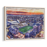 Skelly Field, H. A. Chapman Stadium WaterColor Framed Canvas Prints, Stadium Art Gifts, Floating Frame