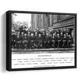 Solvay Conference World'S Most Notable Physicists,Solvay Conference 1927, Framed Canvas Print Wall Art Decor,Floating Frame