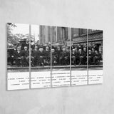 Solvay Conference World'S Most Notable Physicists,Solvay Conference 1927, Extra Large Multi 5 Panel Canvas Print Wall Art Decor