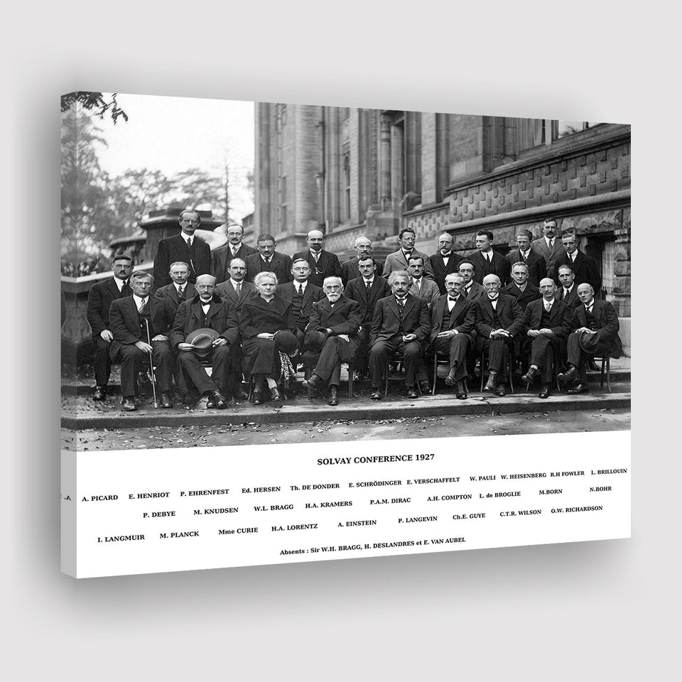 Solvay Conference World's Most Notable Physicists,Solvay Conference 1927, Canvas Print Wall Art Decor, Landscape Art Print