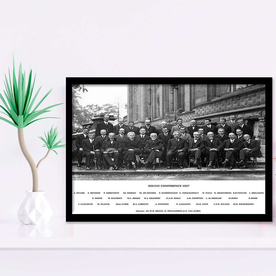 Solvay Conference World'S Most Notable Physicists,Solvay Conference 1927, Framed Art Print Wall Decor, Framed Picture