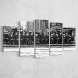 Solvay Conference World'S Most Notable Physicists,Solvay Conference 1927, Multi Panel Canvas Print Wall Art, 5 Mixed Panel