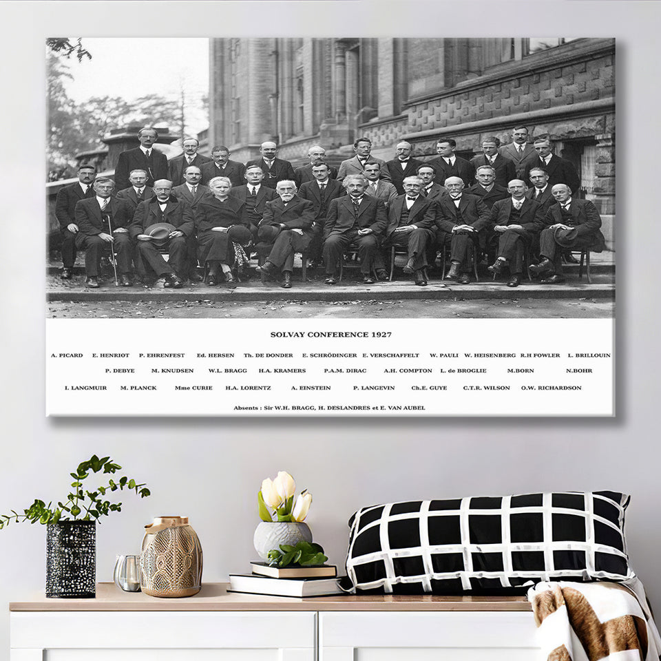 Solvay Conference World's Most Notable Physicists,Solvay Conference 1927, Canvas Print Wall Art Decor, Landscape Art Print