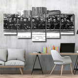 Solvay Conference World'S Most Notable Physicists,Solvay Conference 1927, Multi Panel Canvas Print Wall Art, 5 Mixed Panel