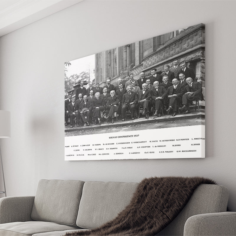 Solvay Conference World's Most Notable Physicists,Solvay Conference 1927, Canvas Print Wall Art Decor, Landscape Art Print