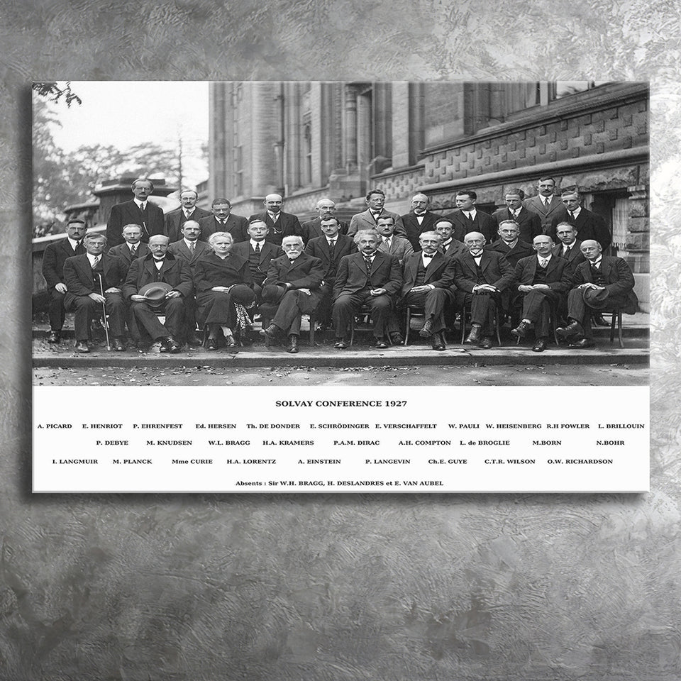 Solvay Conference World's Most Notable Physicists,Solvay Conference 1927, Canvas Print Wall Art Decor, Landscape Art Print