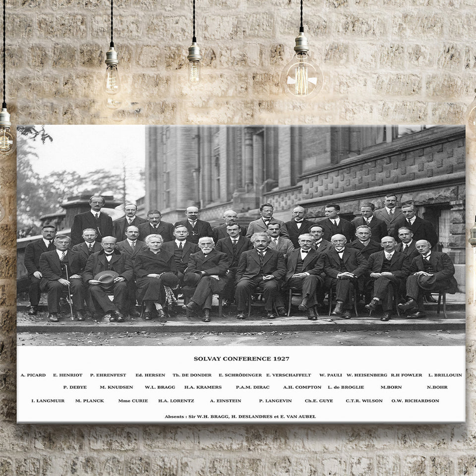 Solvay Conference World's Most Notable Physicists,Solvay Conference 1927, Canvas Print Wall Art Decor, Landscape Art Print