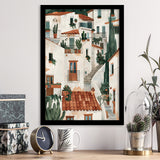 Spanish Village Art, Village Idyll Mediterranean Architecture Print, Rustic Home Decor, Framed Art Print, Fine Art Wall Decor