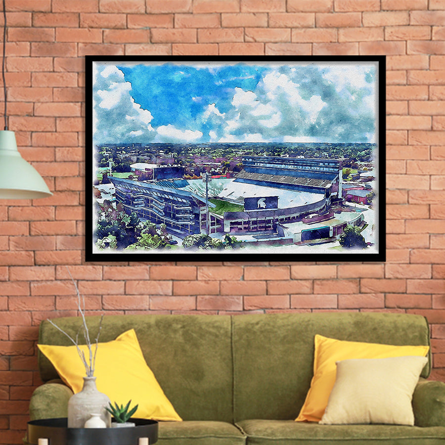 Spartan Stadium WaterColor Framed Art Prints, East Lansing Michigan Watercolor, Stadium Art Gifts