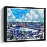 Spartan Stadium WaterColor Framed Canvas Prints, East Lansing Michigan Watercolor, Stadium Art Gifts, Floating Frame