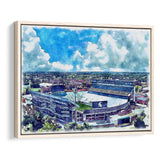 Spartan Stadium WaterColor Framed Canvas Prints, East Lansing Michigan Watercolor, Stadium Art Gifts, Floating Frame