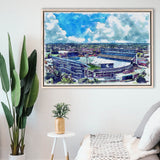 Spartan Stadium WaterColor Framed Canvas Prints, East Lansing Michigan Watercolor, Stadium Art Gifts, Floating Frame