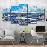 Spartan Stadium WaterColor 5 Panels Mix Canvas Prints, East Lansing Michigan Watercolor, Large Stadium Canvas