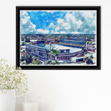 Spartan Stadium WaterColor Framed Canvas Prints, East Lansing Michigan Watercolor, Stadium Art Gifts, Floating Frame