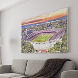 Stanford Stadium WaterColor Canvas Prints, Stanford California Watercolor, Stadium Art Gifts