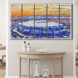 State Farm Stadium WaterColor 5 Panels B Mixed Canvas Prints, Extra Large, Atlanta Georgia Watercolor