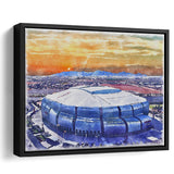 State Farm Stadium WaterColor Framed Canvas Prints, Atlanta Georgia Watercolor, Stadium Art Gifts, Floating Frame