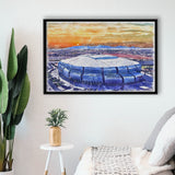 State Farm Stadium WaterColor Framed Canvas Prints, Atlanta Georgia Watercolor, Stadium Art Gifts, Floating Frame