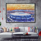 State Farm Stadium WaterColor Framed Canvas Prints, Atlanta Georgia Watercolor, Stadium Art Gifts, Floating Frame