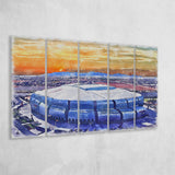 State Farm Stadium WaterColor 5 Panels B Mixed Canvas Prints, Extra Large, Atlanta Georgia Watercolor
