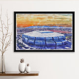 State Farm Stadium WaterColor Framed Canvas Prints, Atlanta Georgia Watercolor, Stadium Art Gifts, Floating Frame