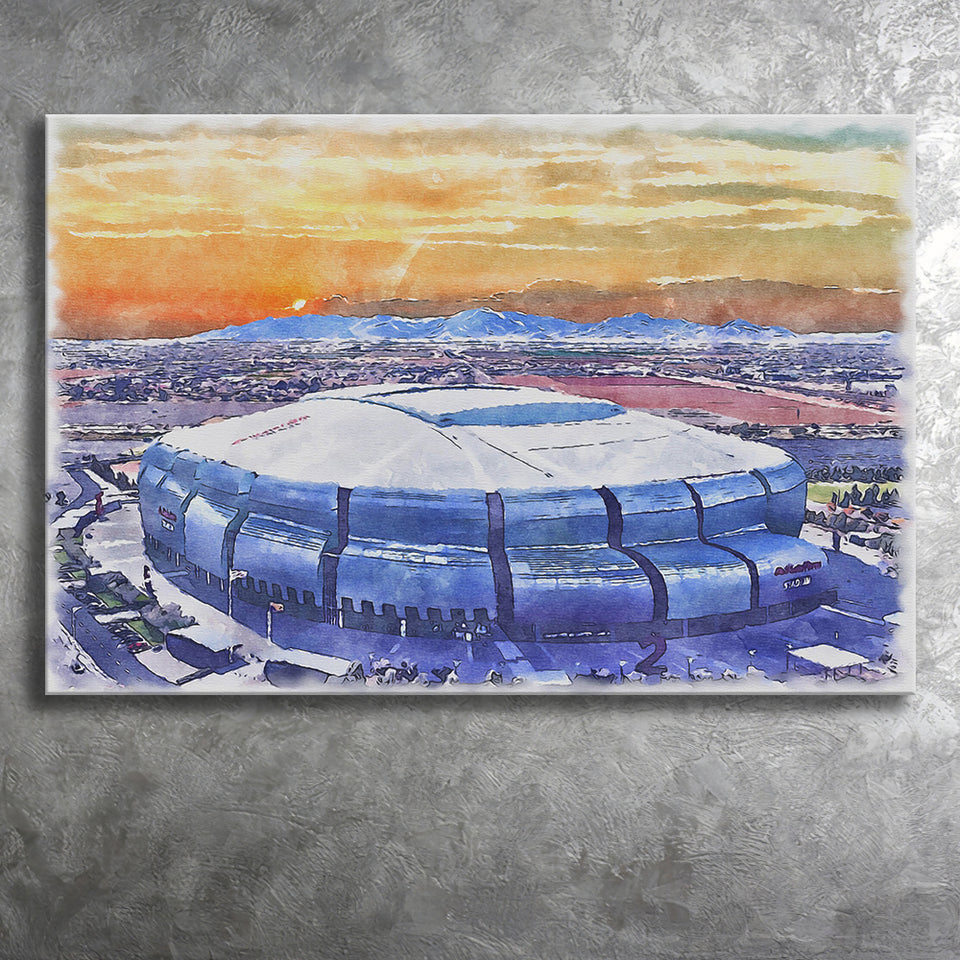 State Farm Stadium WaterColor Canvas Prints, Atlanta Georgia Watercolor, Stadium Art Gifts