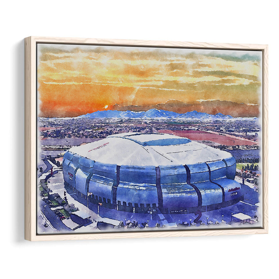 State Farm Stadium WaterColor Framed Canvas Prints, Atlanta Georgia Watercolor, Stadium Art Gifts, Floating Frame