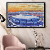 State Farm Stadium WaterColor Framed Canvas Prints, Atlanta Georgia Watercolor, Stadium Art Gifts, Floating Frame