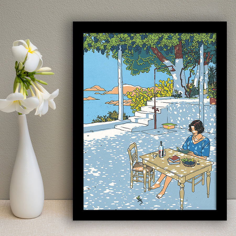 Summer By Vittorio Giardino, Frame Me By Vittorio Giardino , Summer Print Painting,Framed Art Prints Wall Decor, Picture Framed